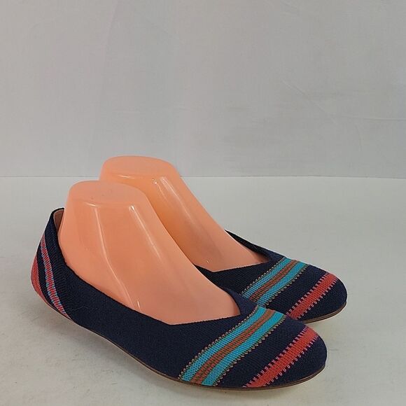Rothys Merino Navy Ribbon Stripe Flats Women's shoes - Picture 1 of 16
